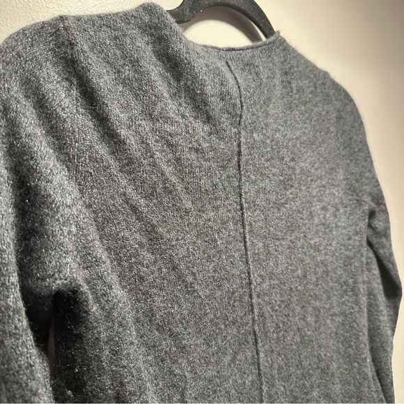 M MAGASCHONI 100% Cashmere Sweater Gray XS Tunic High Low Loose Fit V-Neck EUC - Picture 8 of 16